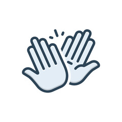 Obraz premium Color illustration icon for high five