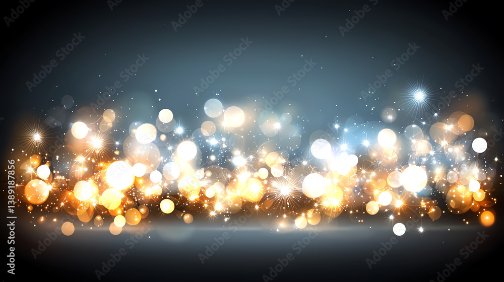 Leinwandbilder A mesmerizing abstract background filled with shimmering lights and sparkling bokeh effects, perfect for creative projects.