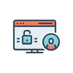 Color illustration icon for access