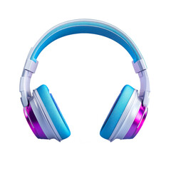 Stylish Blue and Purple Over Ear Headphones Modern Music Accessory Technology Gadget