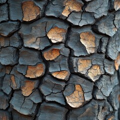 Cracked bark texture on dark background