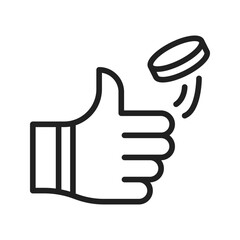 Coin Toss icon vector image. Suitable for mobile apps, web apps and print media.