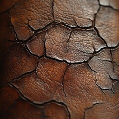 Cracked earth texture with rich orange tones