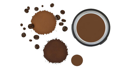Obraz premium Isolated Coffee Powder Illustration With Beans And Brown Drink Element