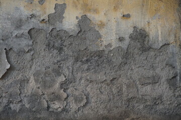 Weathered grungy cement wall texture background, Rustic colored concrete wall backdrop, Damaged sand cement wall surface