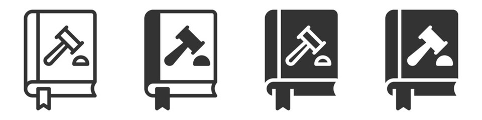 Law book icon with gavel symbol vector illustration.