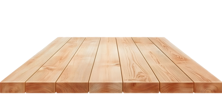 Isolated Wooden Table Illustration With Textured Wood Grain Surface