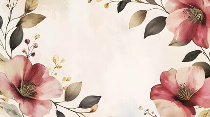 Charming flowery border for a diploma or award.