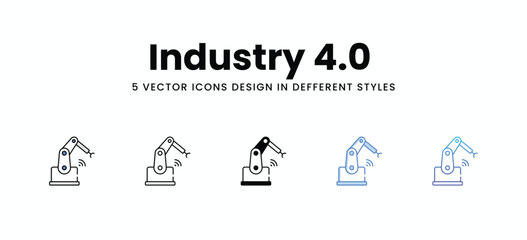 Industry 4.0  vector icons set stock illustration