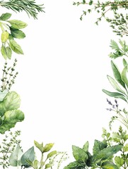Fototapeta premium A playful watercolor embrace of herbs like a garden's joyful hug!