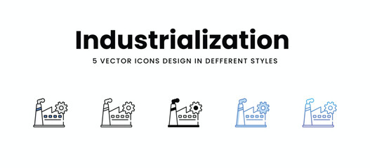 Industrialization  vector icons set stock illustration