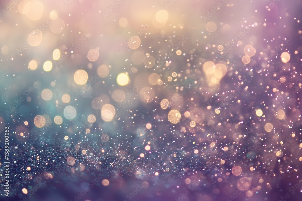 Wall mural sparkling bokeh background showing soft lights and bright particles in dreamy colors