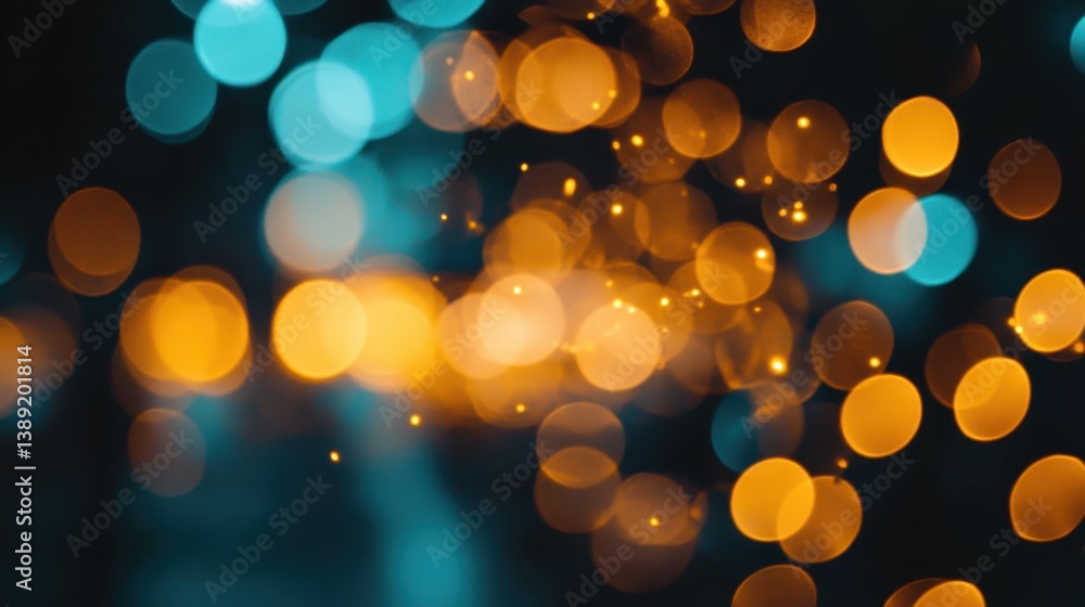 Wall mural colorful abstract image showing blurred lights on a dark background