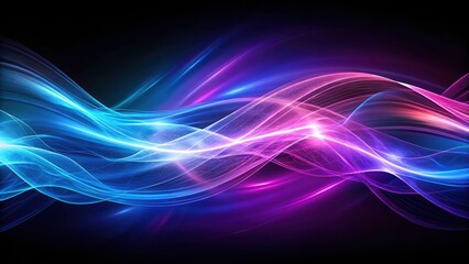 Naklejka premium Abstract Urban Exploration: Purple Blue Energy Waves - Dark Background Photography