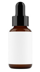 Realistic 3D Illustration Of Brown Dropper Bottle For Cosmetic Product