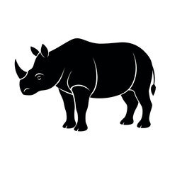 black rhino vector illustration