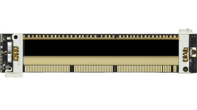 RAM Module Illustration With Gold Details On A Transparent Isolated Background