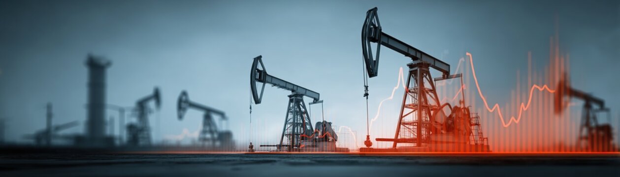 Charts and graphs displaying oil price fluctuations - crude oil petroleum crude