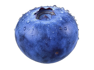 Isolated Realistic Blueberry Photo: Macro Closeup with Water Drops in Detail