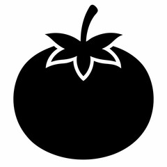 Tomato black silhouette icon on white background
