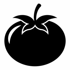 Tomato black silhouette icon on white background