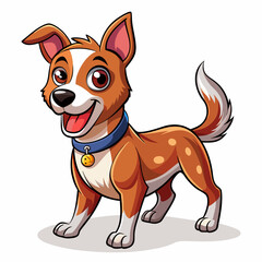 A cartoon dog in playful mood vector isolated on white background