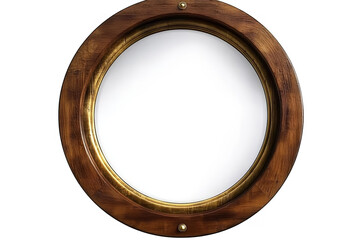 Ornate Gold Frame Circle Isolated On Transparent Background Realistic Illustration