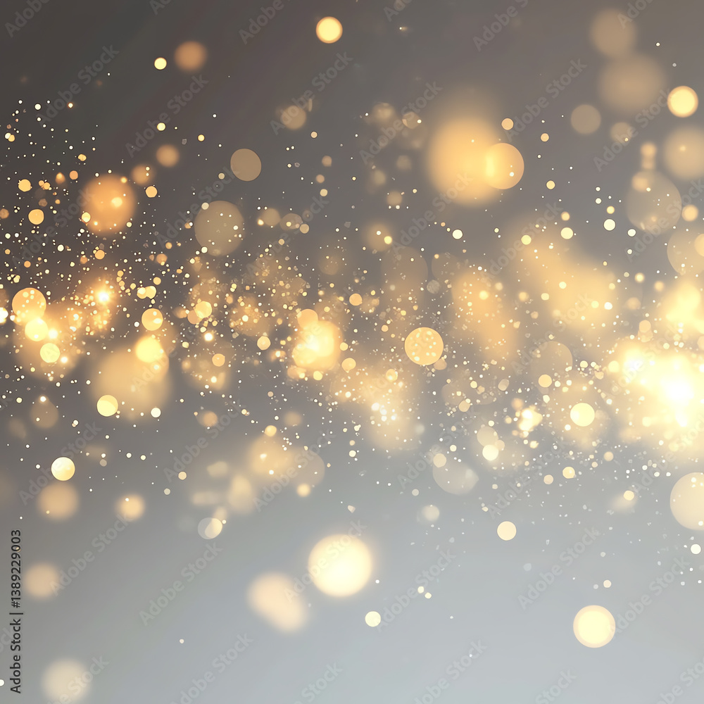 Leinwandbilder beautiful golden sparkles on a soft grey background, creating an elegant and dreamy atmosphere for v