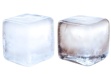 Transparent Ice Cubes On Black Isolated Background Abstract Photo