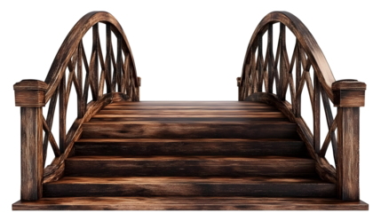 Isolated Wooden Bridge Illustration On Transparent Background