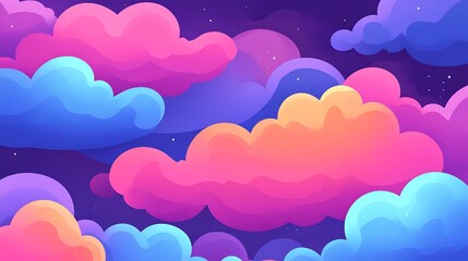 Colorful cloudscape at night.