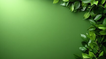 Fototapeta premium Fresh green leaves border