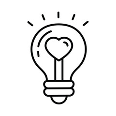 Love light  vector outline icon. EPS 10 file