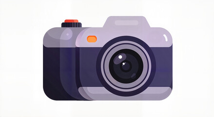 Camera illustration in modern style with neutral background  