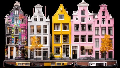 Obraz premium Colorful European canal houses