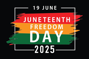 National Independence Day. Juneteenth, Freedom or Emancipation day. Annual american holiday, celebrated in June 19. African-American history and heritage. Poster, banner and background. Vector
