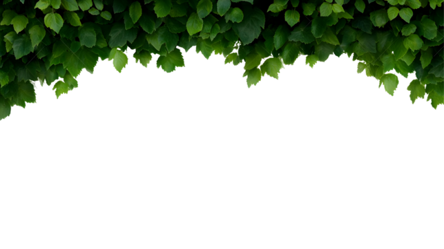 Realistic Illustration Of Lush Green Leaves Border On Transparent Background