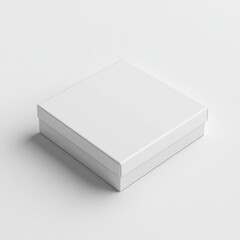 Square White Box with Lid in a Clean Studio Product Shot