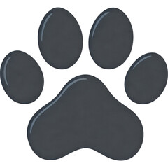 Dark Gray Paw Print Silhouette