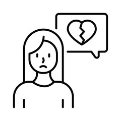 Dislike Heart vector outline icon. EPS 10 file