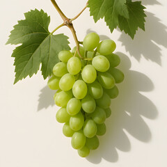 Obraz premium Fresh Green Grapes on a Branch