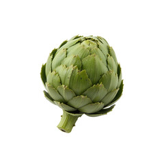 Fototapeta premium A whole green artichoke with layered leaves