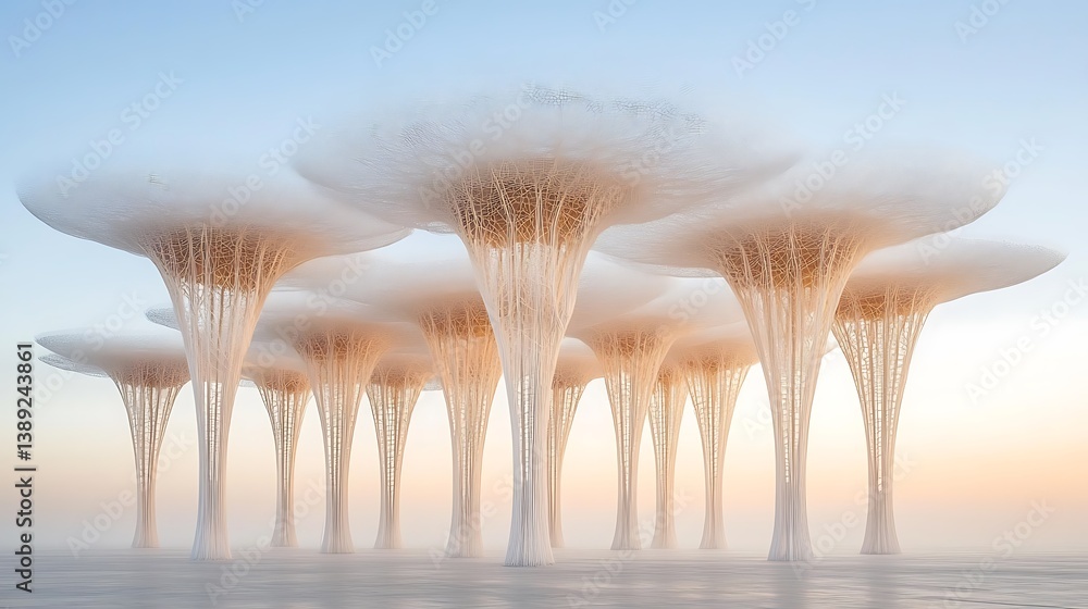 Aufkleber abstract architectural structures resembling cloud formations are presented in this image