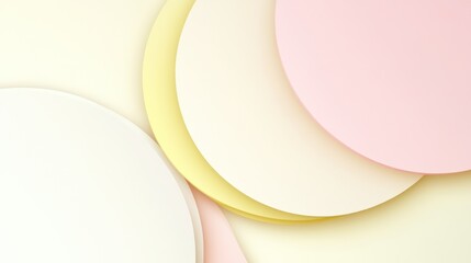Abstract circles, pastel colors, layered shapes, design elements, background, graphic design, trendy colors, minimalist aesthetic, for use in advertising or branding
