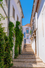 Tavira Portugal narrow street in beautiful Portuguese town and travel destination