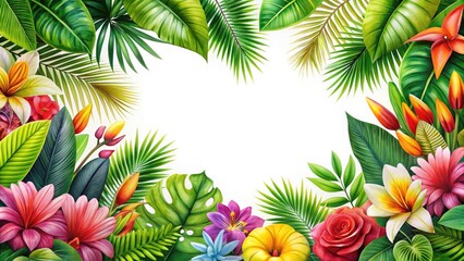 Night Bloom: Vibrant Tropical Flowers & Lush Greenery Photography