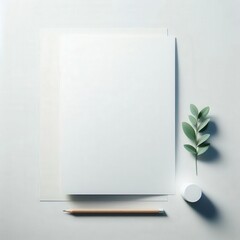 Minimal A4 letterhead paper mockup with wide clean space, perfect for overlay. 