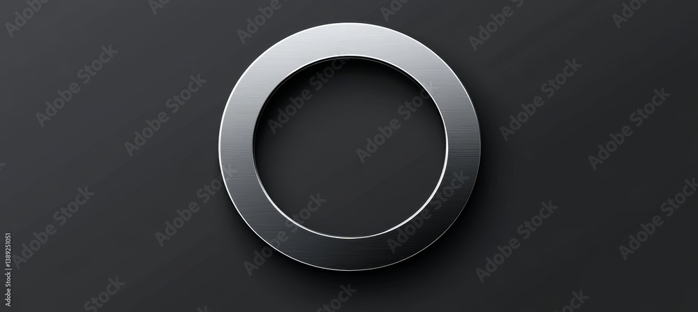 Canvas Prints circular abstract design element on dark, metallic 3d circle, minimalist monochromatic composition