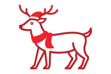 reindeer with red ribbon