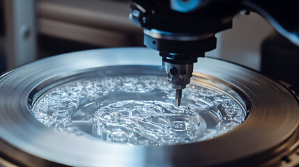 A robotic arm creating intricate engravings on luxury watches, in a precision manufacturing facility with automated design tools, Luxury craftsmanship style